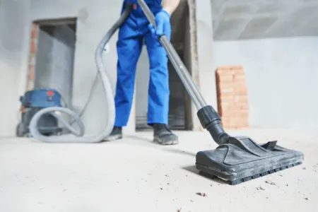 cleaning a construction site